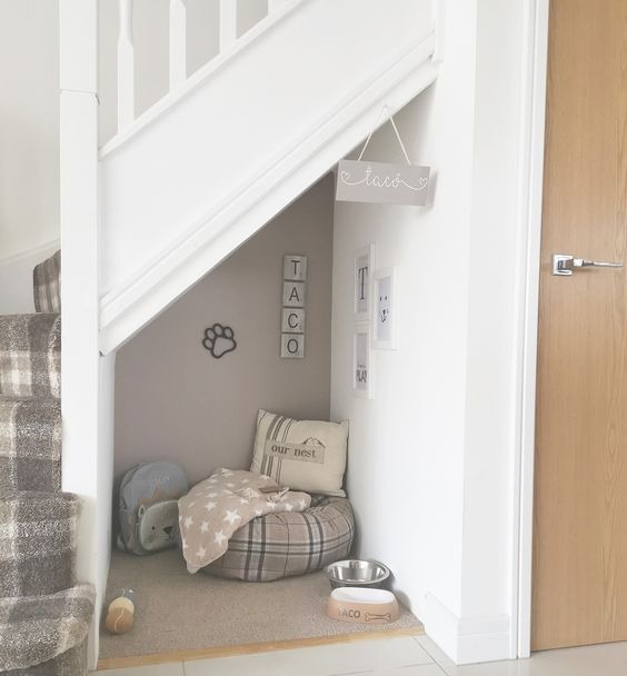 under the stairs dog nook