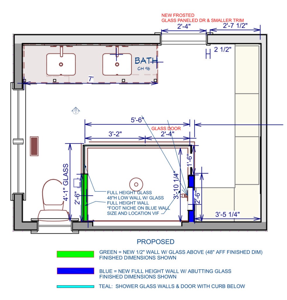 LBK Design Build - Doylestown Bathroom Remodel - Proposed